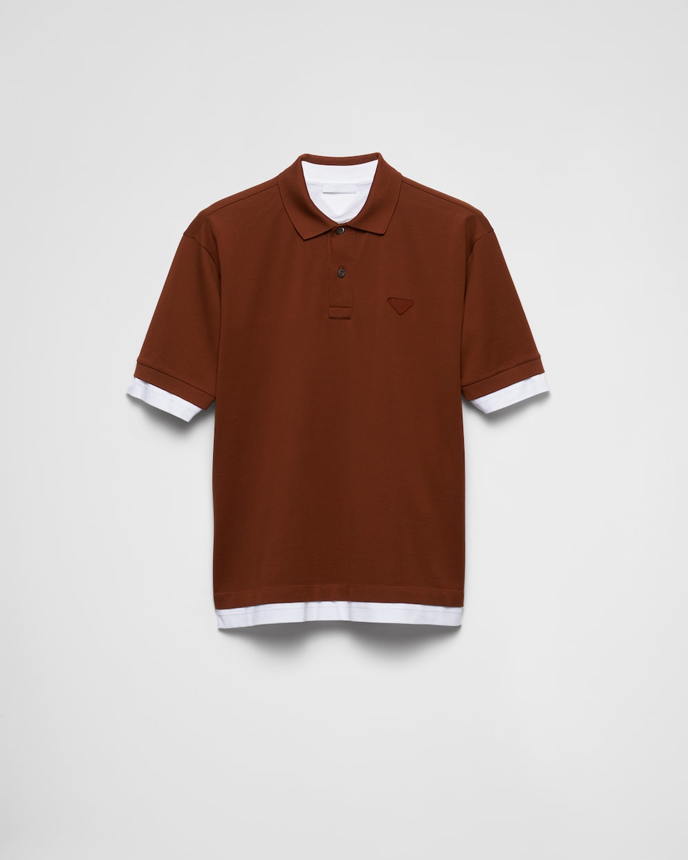 PRADA Cotton polo shirt Tobacco