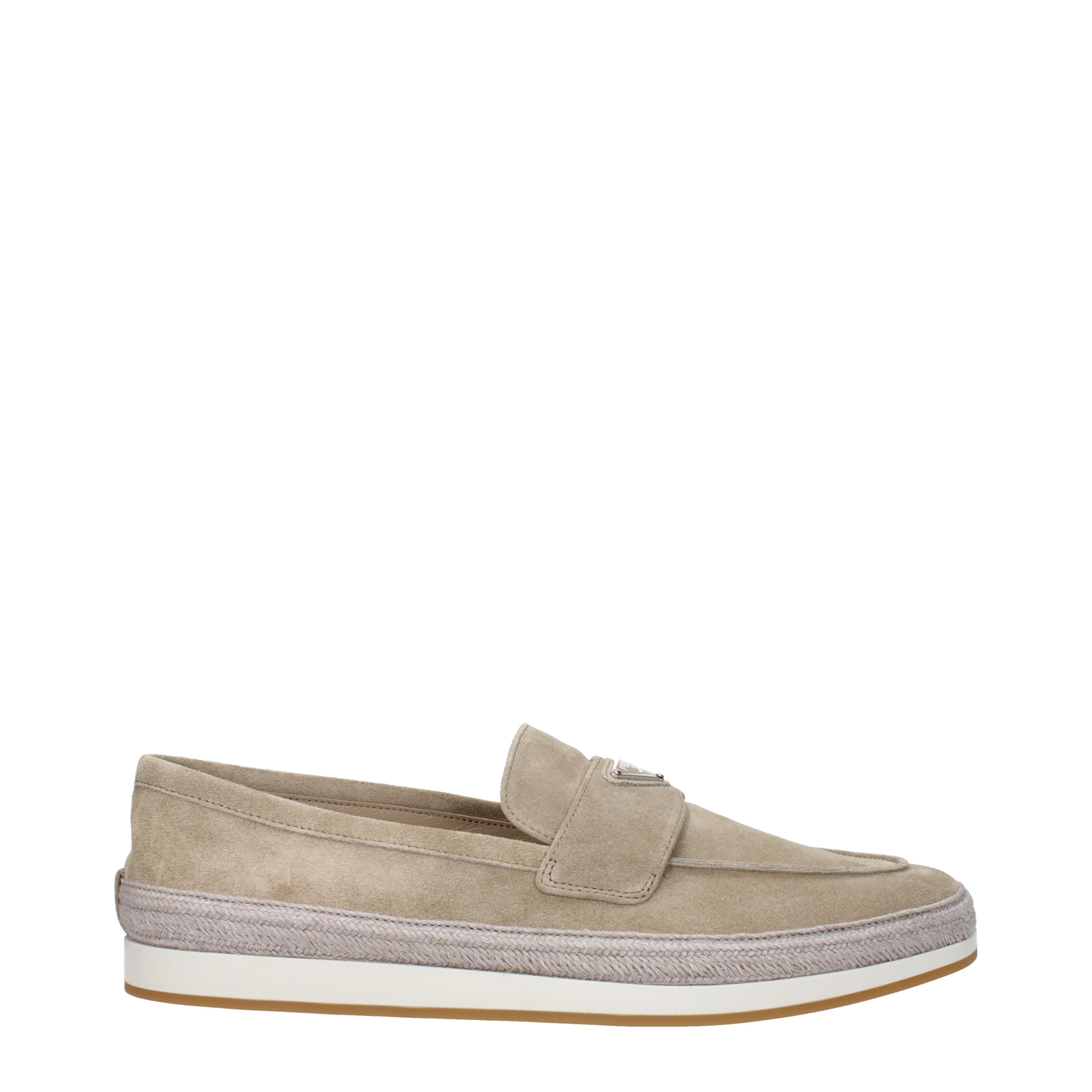 Prada Loafers Men Suede Beige/Desert