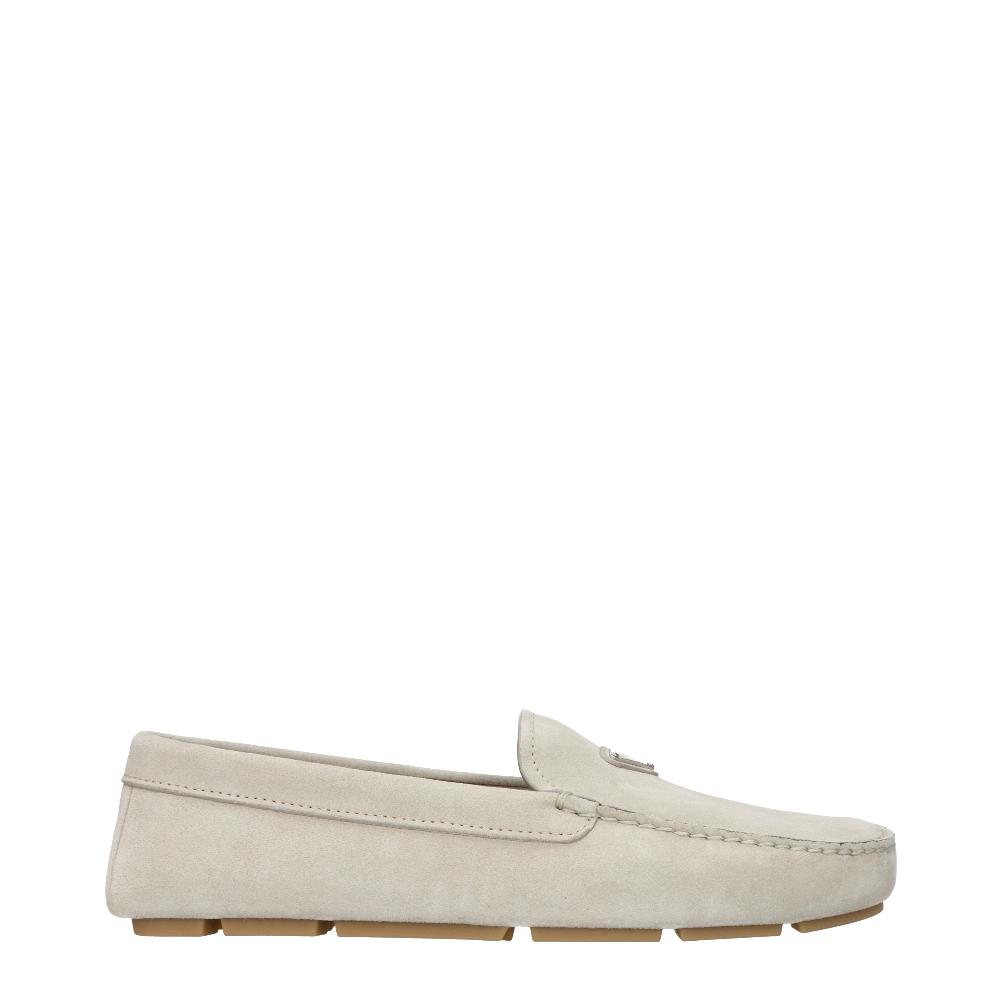 Prada Loafers Men Suede Beige/Pumice