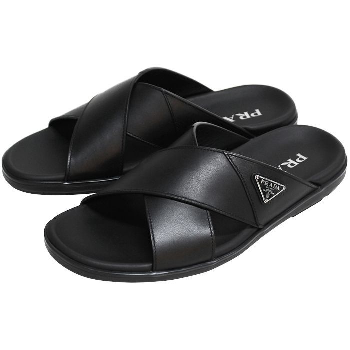 Prada Men's Cross Slipper 2X3111 3LEM F0002