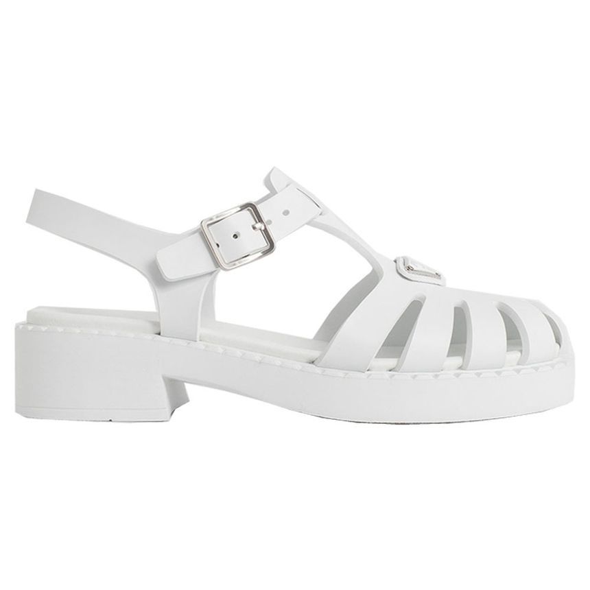 Prada Sandal Bianco with Buckle 1X857M 3LKK F0009