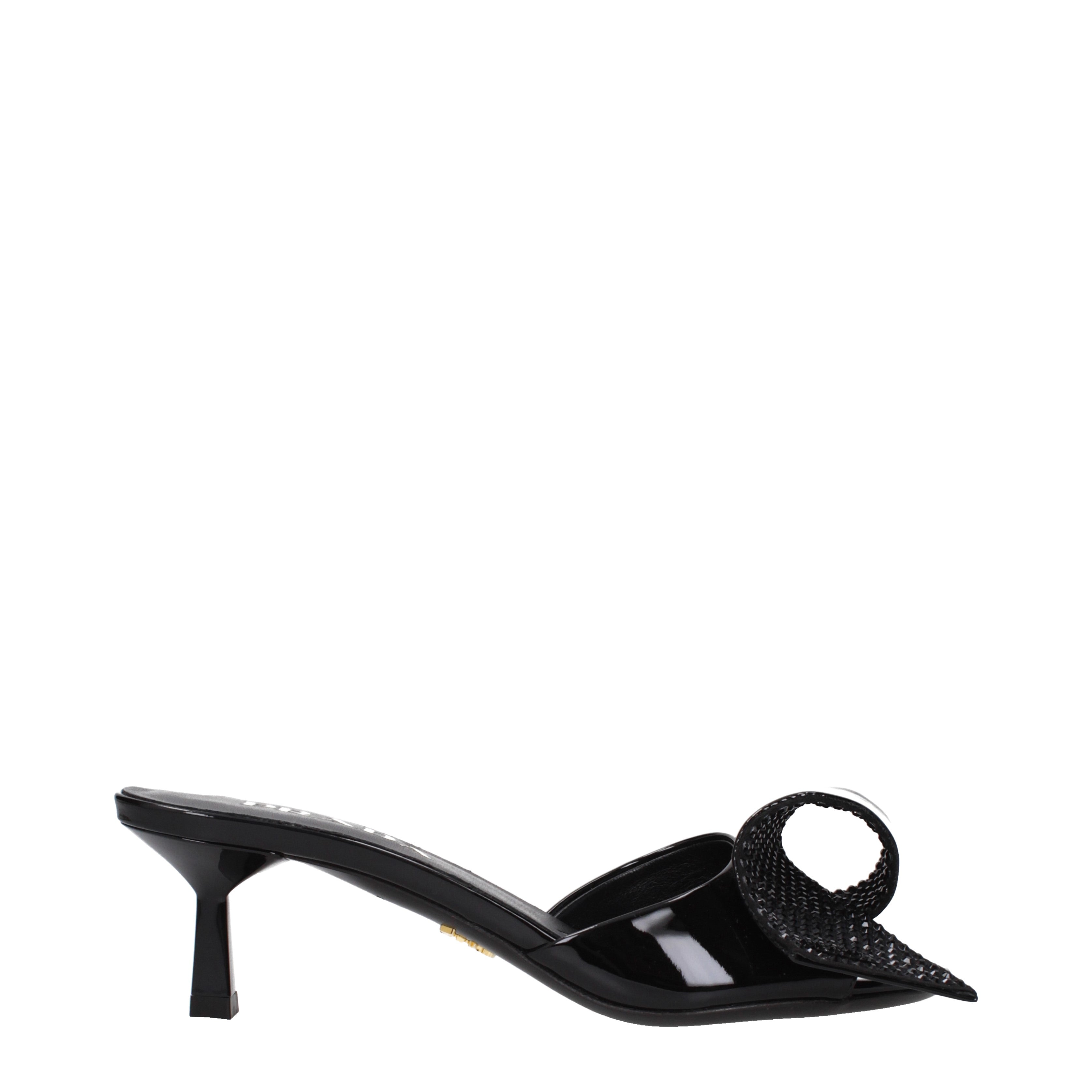 Prada Sandals Women Patent Leather Black