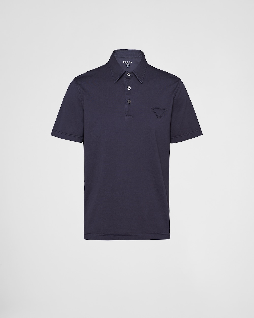 PRADA Short-sleeved cotton polo shirt Navy
