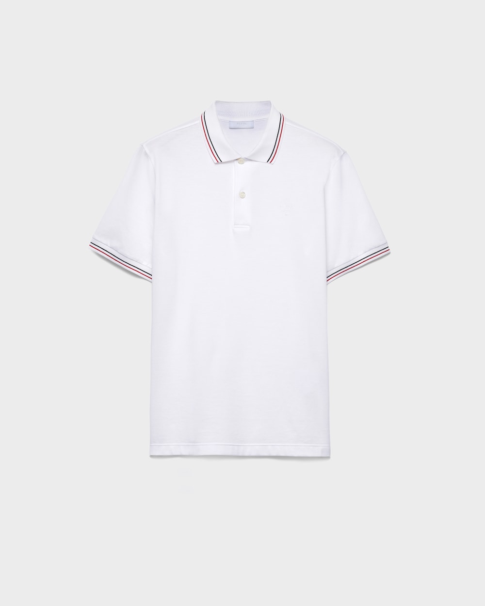 PRADA Short-sleeved pique polo shirt White/Red