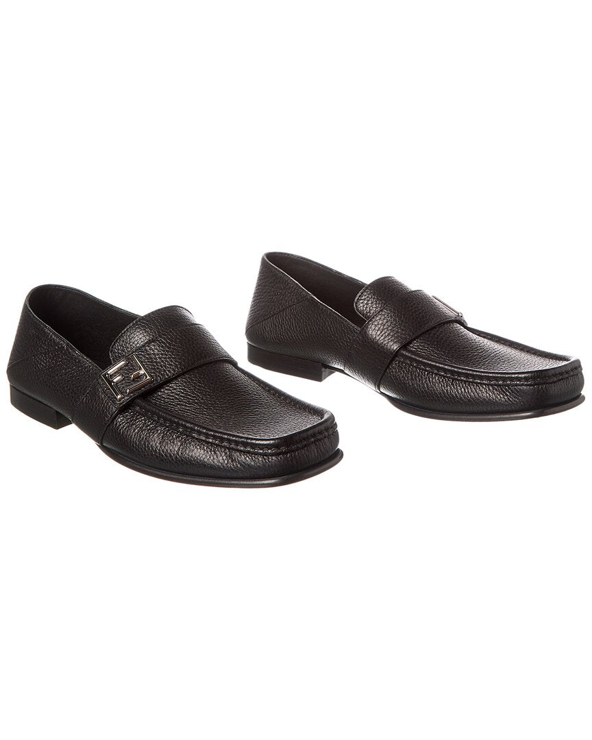 Pre-Owned Fendi Ff Leather Loafer (Authentic Pre-Owned)