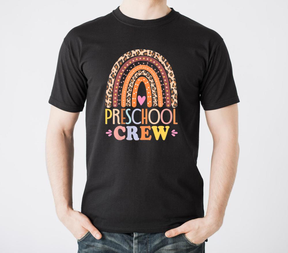 Preschool Crew Cute Leopard Rainbow Back To School - Unisex Standard T-Shirt
