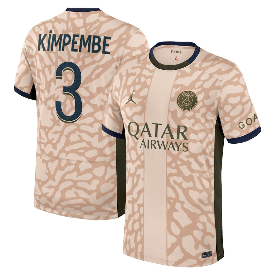 Presnel Kimpembe Paris Saint-Germain Jordan Brand 2023/24 Fourth Stadium Player JerseyÃ‚ - Tan