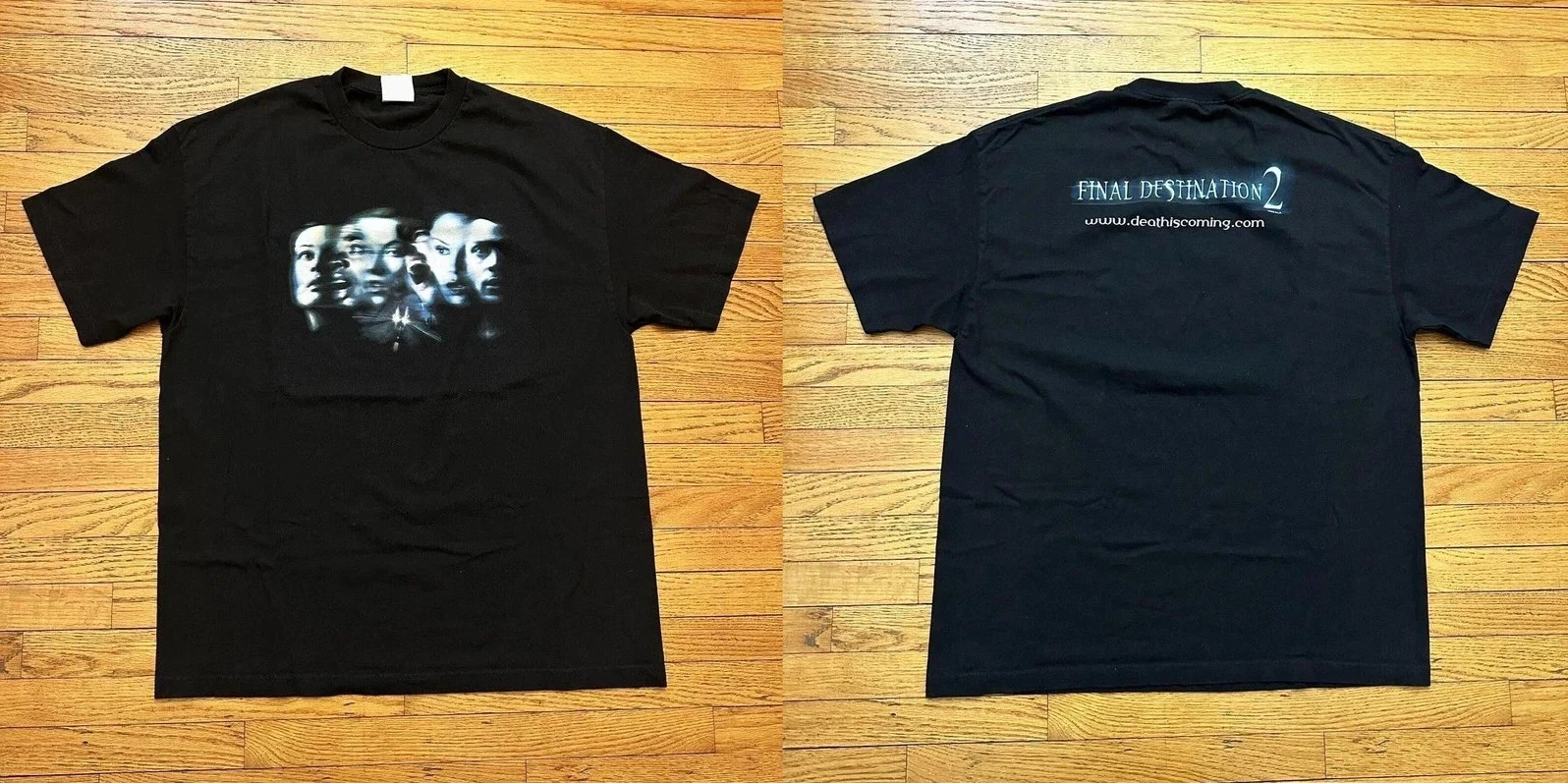 final destination 2 graphic tee with haunting faces