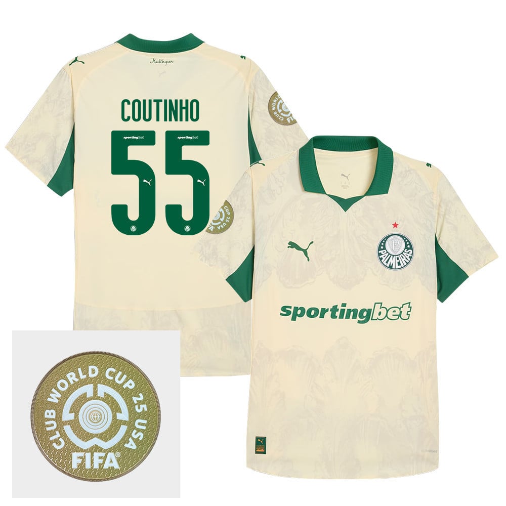 Rafael Coutinho 55 SE Palmeiras x KidSuper 2025/26 FIFA Club World Cup 25 USA Patch Men Jersey - Yellow