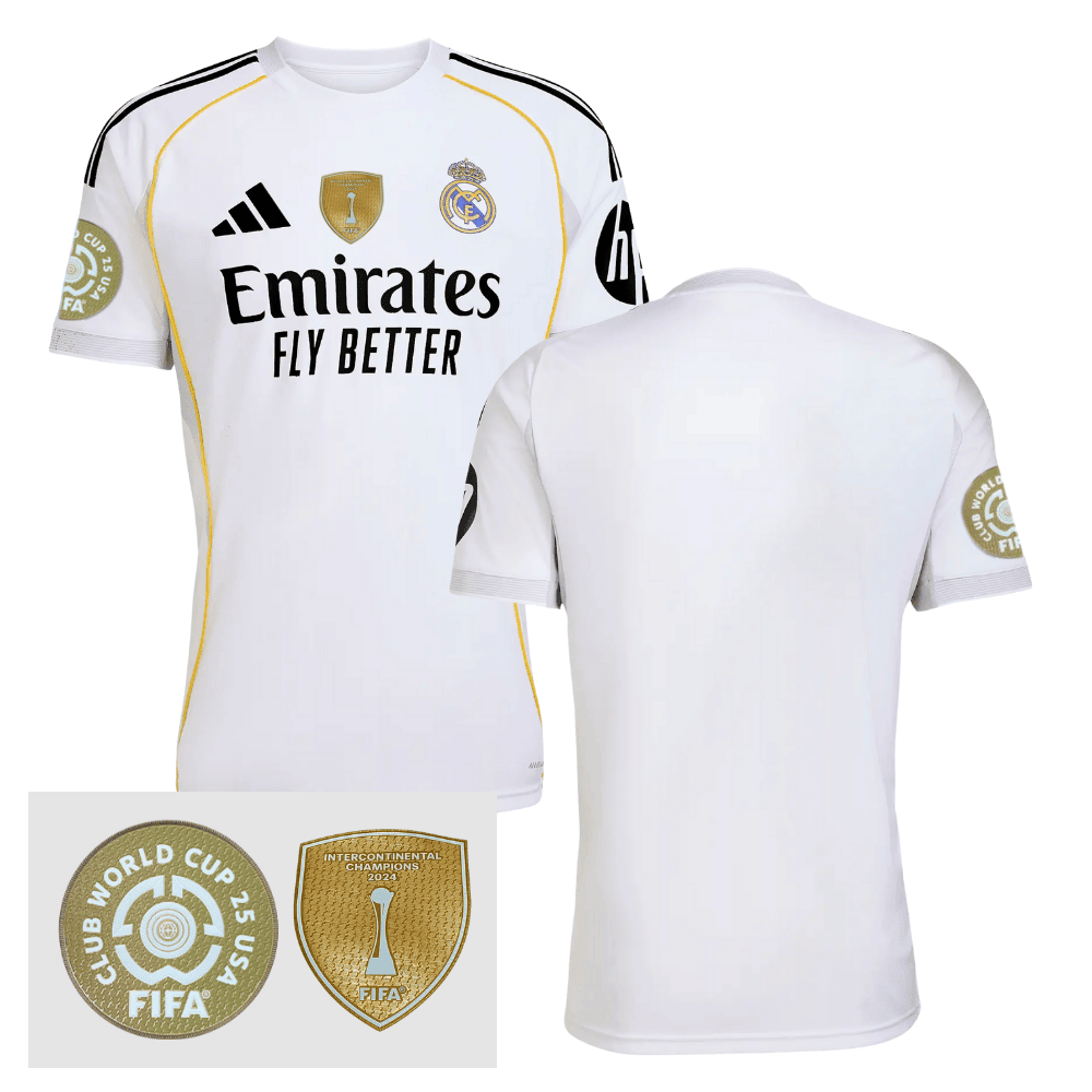 Real Madrid 2025/26 FIFA Club World Cup 25 USA Patch Home Men Jersey - White