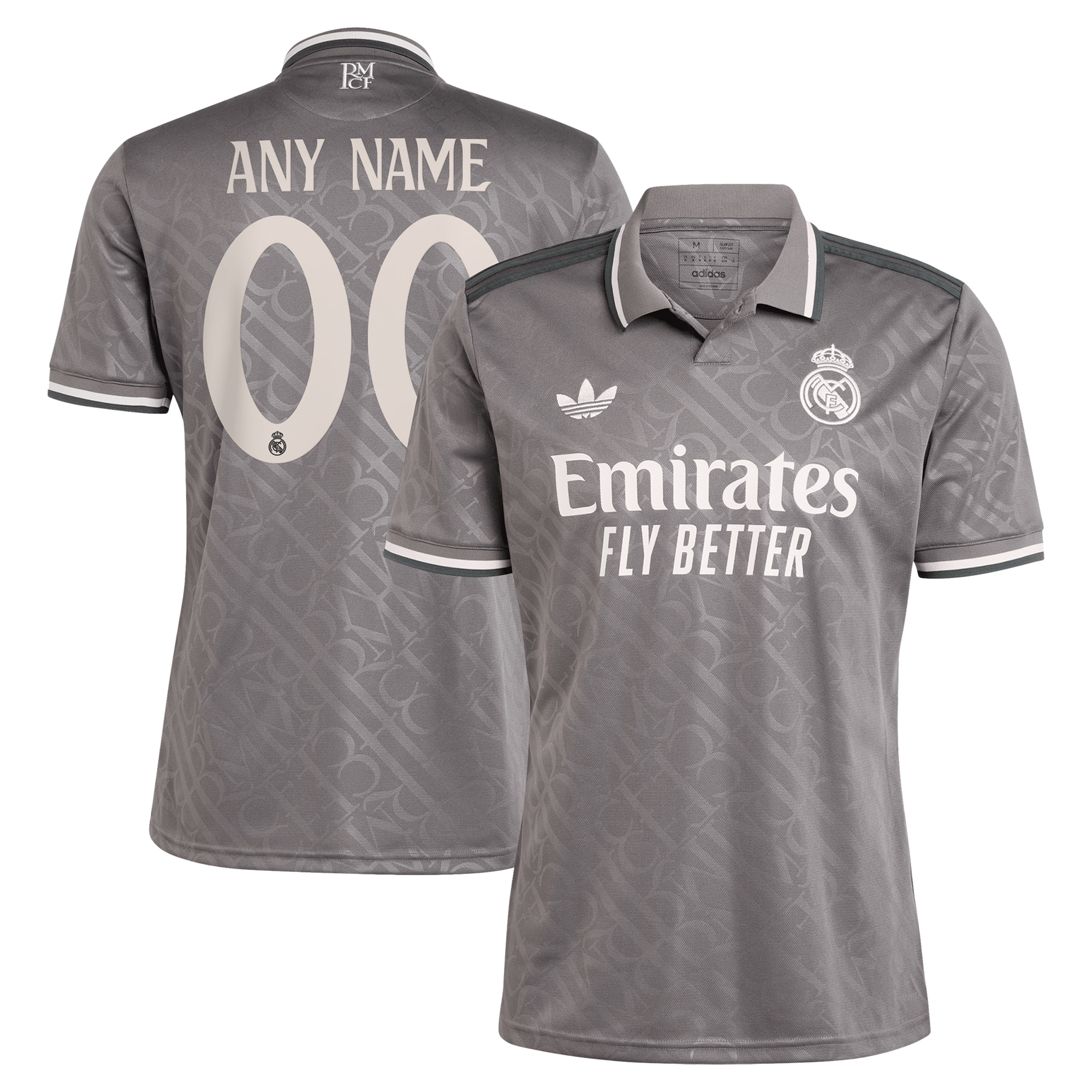 Real Madrid adidas Originals 2024/25 Third Replica Custom Jersey - Charcoal