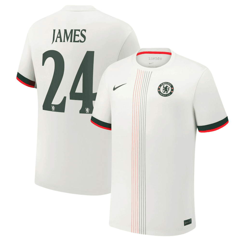 Reece James 24 Chelsea 2025/26 Cup Away Men Jersey - White