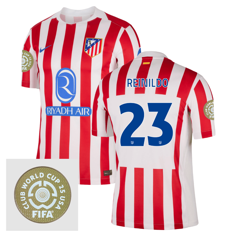 Reinildo Mandava 23 Atltico de Madrid 2025/26 FIFA Club World Cup 25 USA Patch Home Men Jersey - White/Red