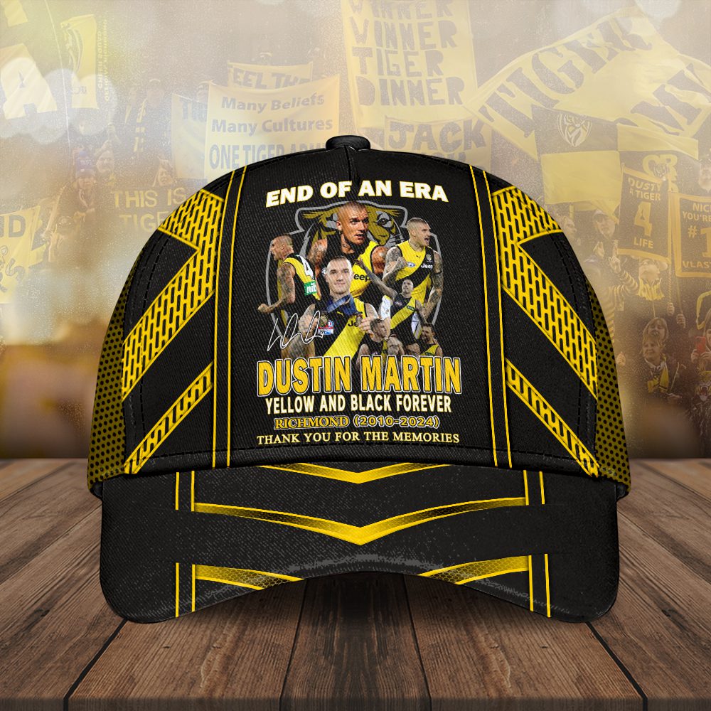 Richmond Fc X Dustin Martin Classic Cap End Of An Era Dustin Martin Yellow And Black Forecer Richmond Thank You For The Memories Hat 