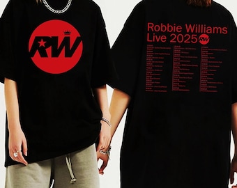 Robbie-Williams. | Trendy Tshirt | Music Hydee Park. Shirt, Robbie Concert 2025 Uk Tour, Unisex Graphic Tee, W80-Fans