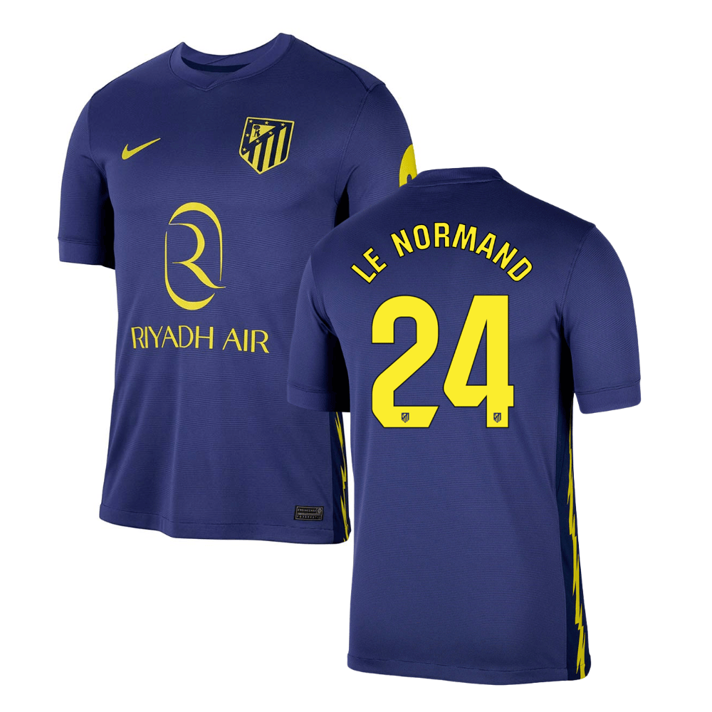 Robin Le Normand 24 Atletico de Madrid 2025-26 Away Match Jersey - Navy
