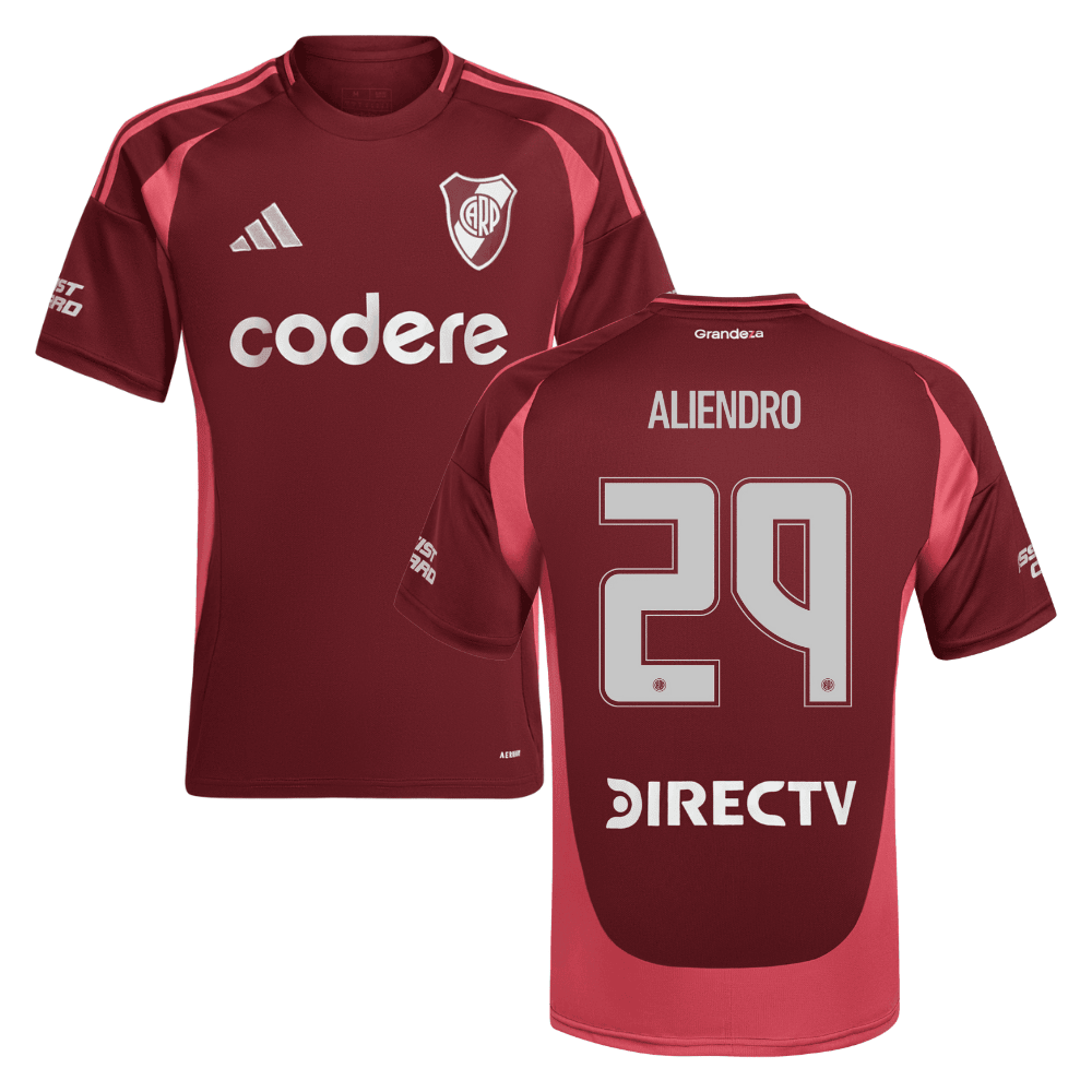 Rodrigo Aliendro 29 River Plate 2024-25 Away Match Jersey - Crimson
