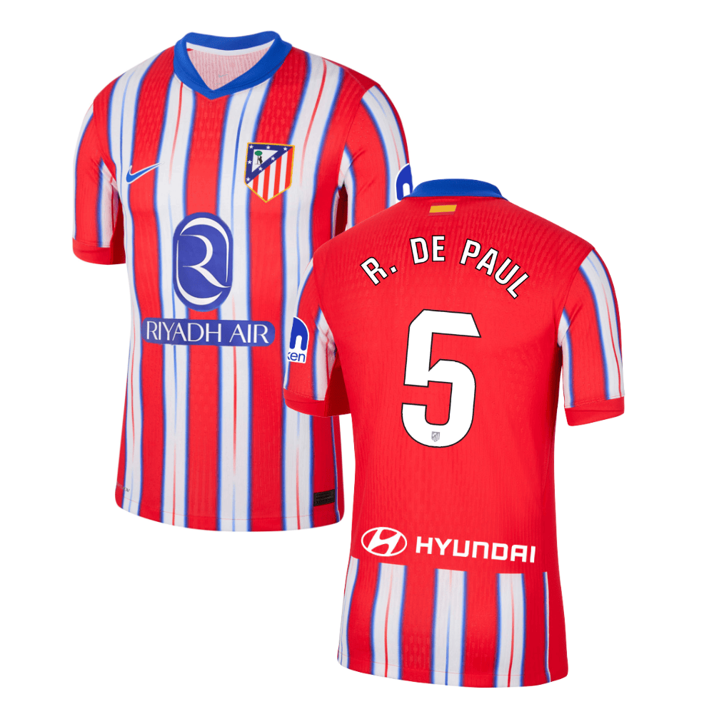Rodrigo De Paul 5 Atletico de Madrid 2024-25 Home Match Jersey - Red