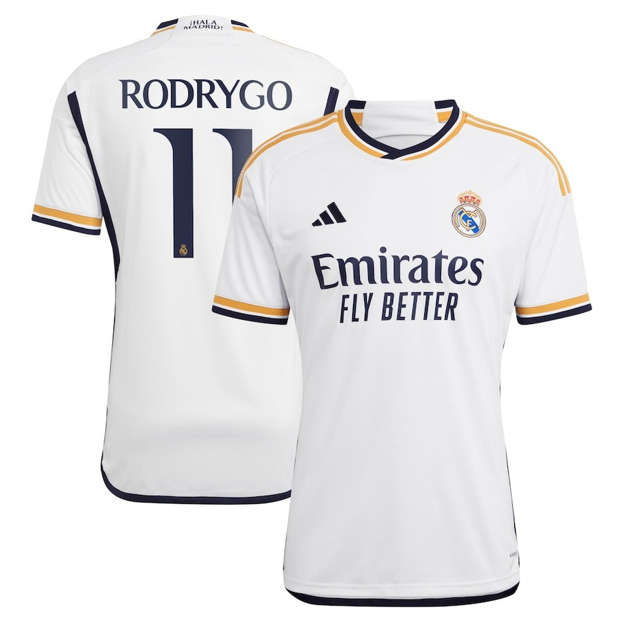 Rodrygo 11 Real Madrid 2023-24 Home Jersey - White, Men