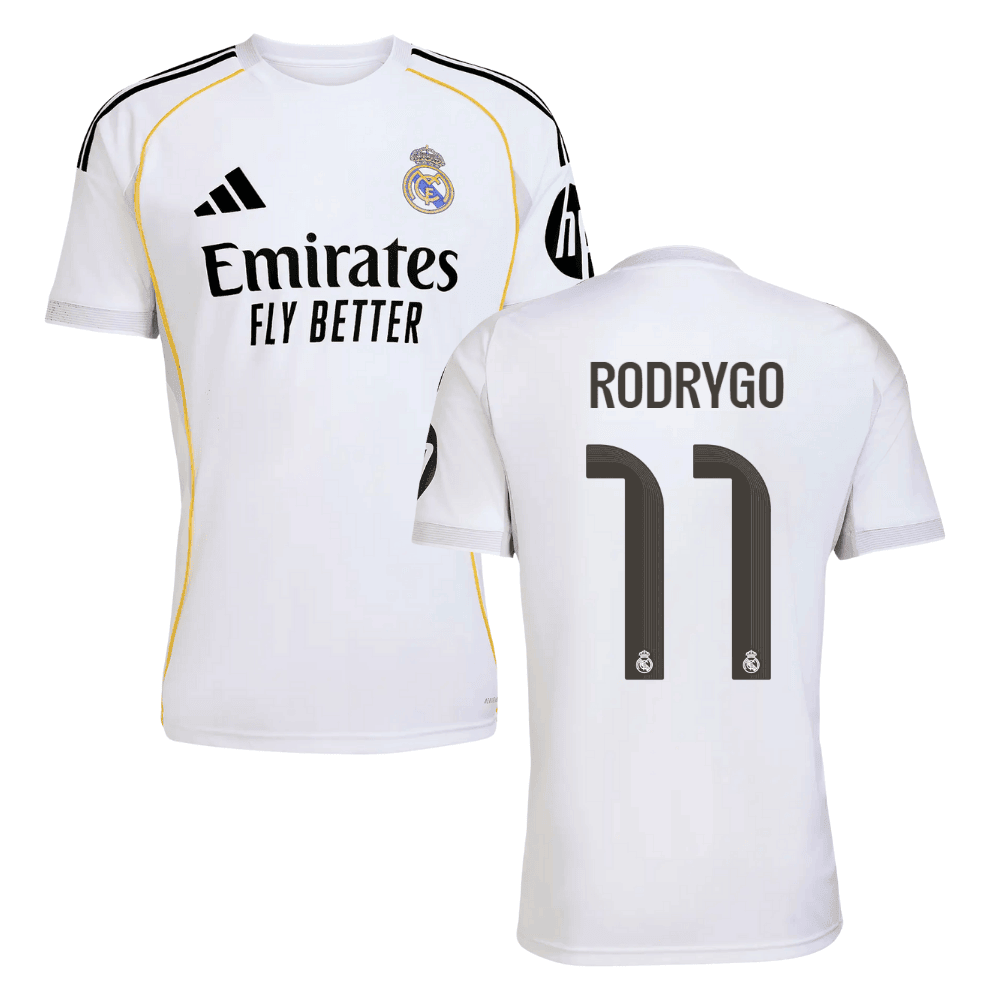 Rodrygo 11 Real Madrid 2025/26 Home Men Jersey - White