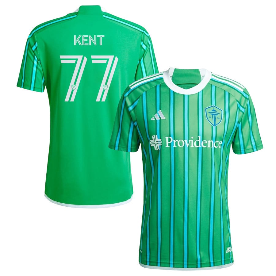 Ryan Kent 77 Seattle Sounders FC 2024 The Anniversary Kit Men Jersey - Green