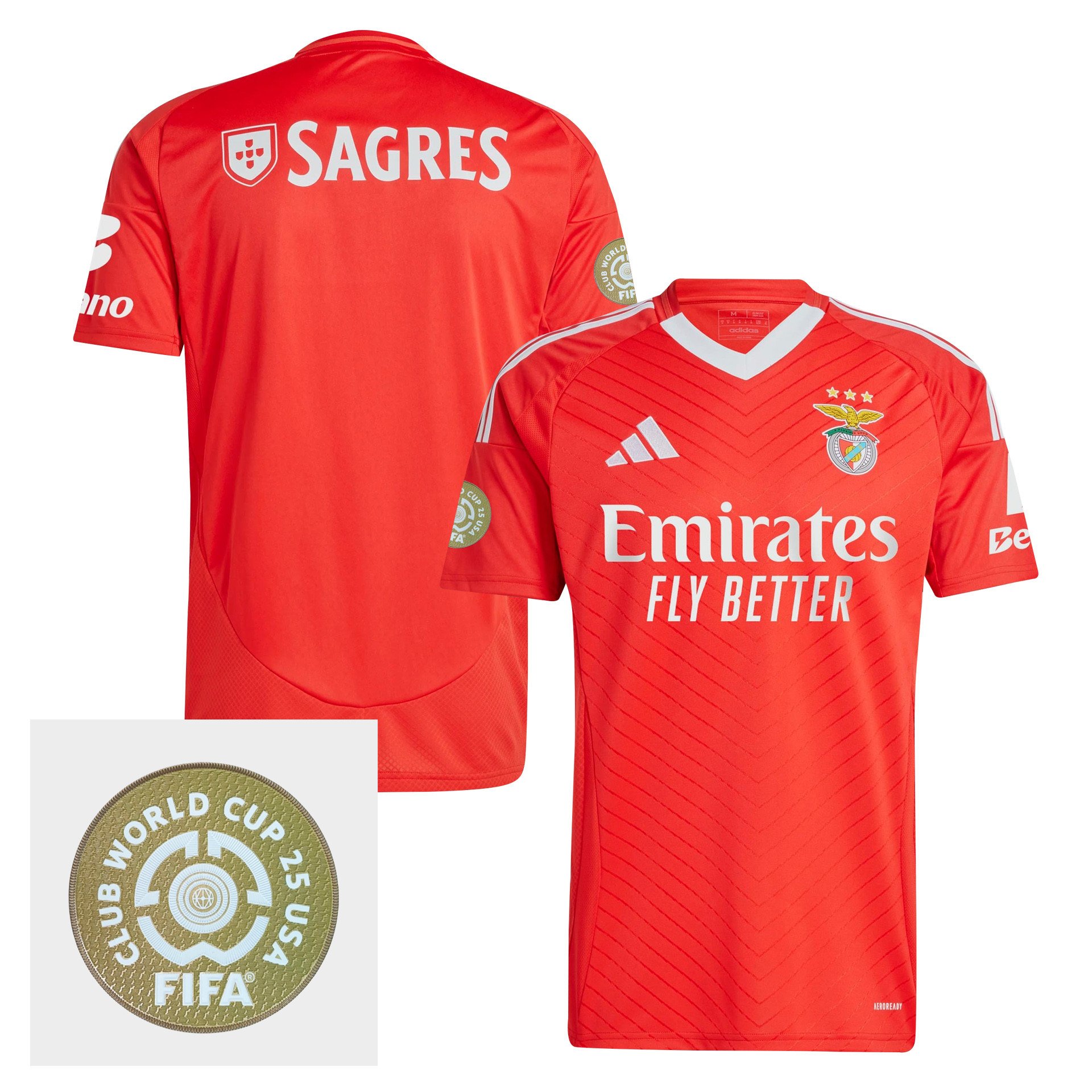 S.L. Benfica 2024/25 FIFA Club World Cup 25 USA Patch Home Men Jersey - Red