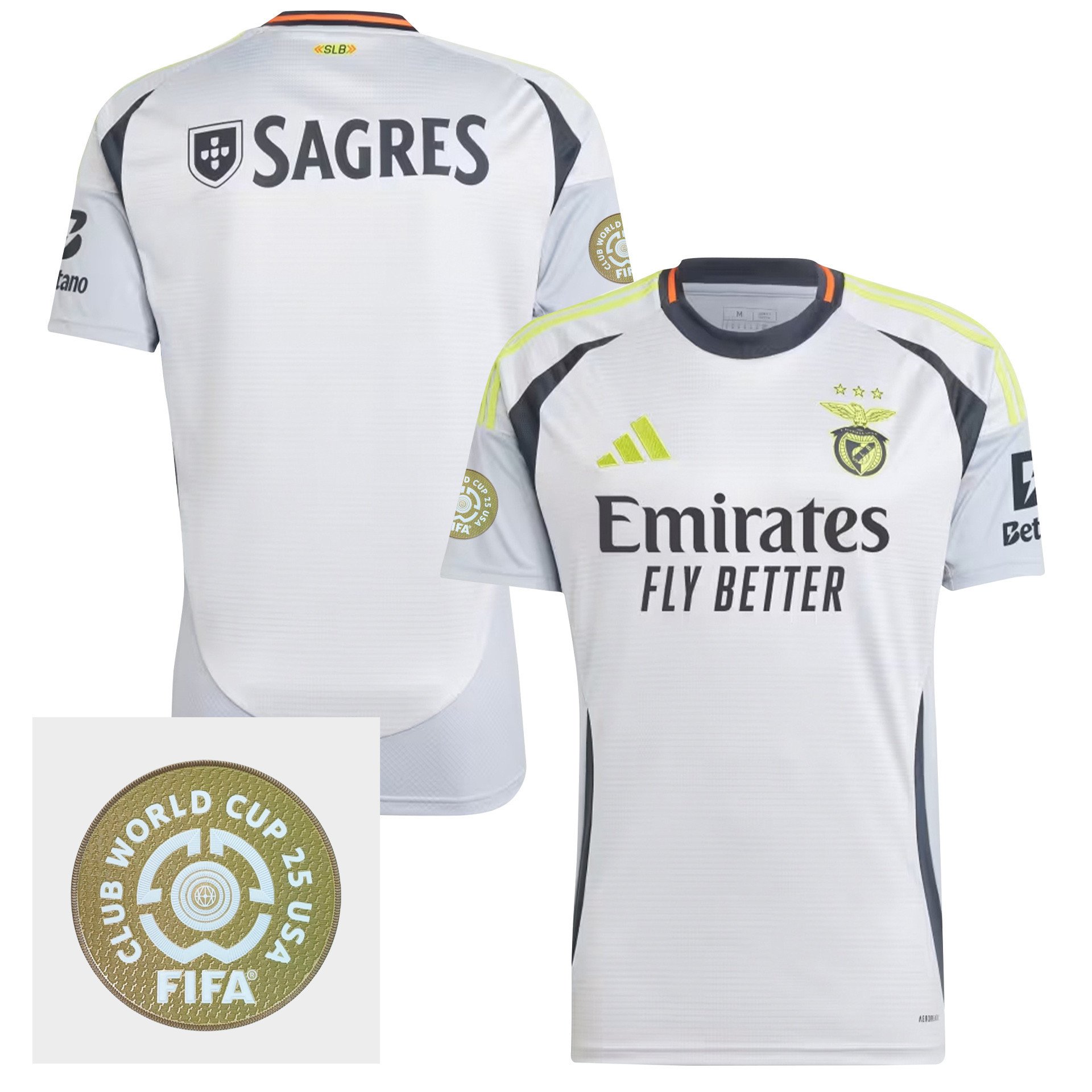 S.L. Benfica 2024/25 FIFA Club World Cup 25 USA Patch Third Men Jersey - White