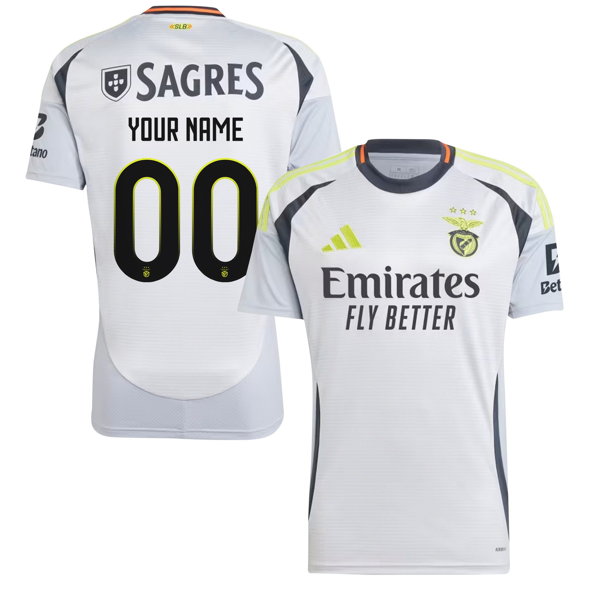 S.L. Benfica 2024/25 Third Men Custom Jersey - White