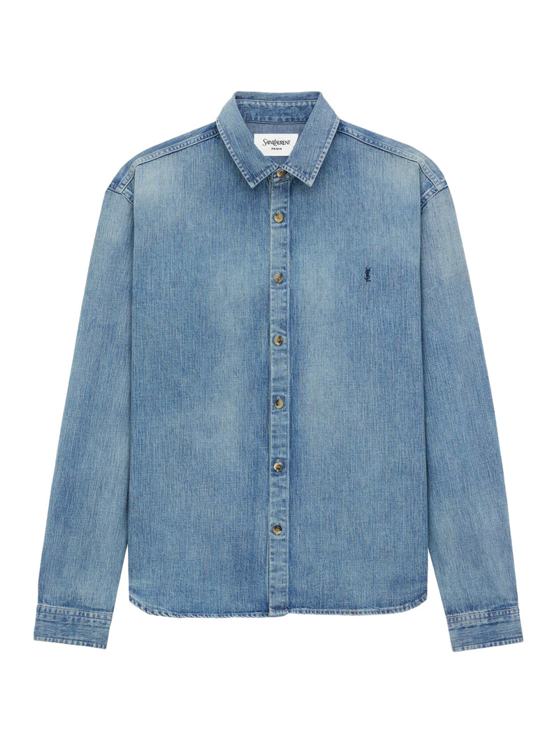 Saint Laurent CASSANDRE DENIM SHIRT DAY BLUE