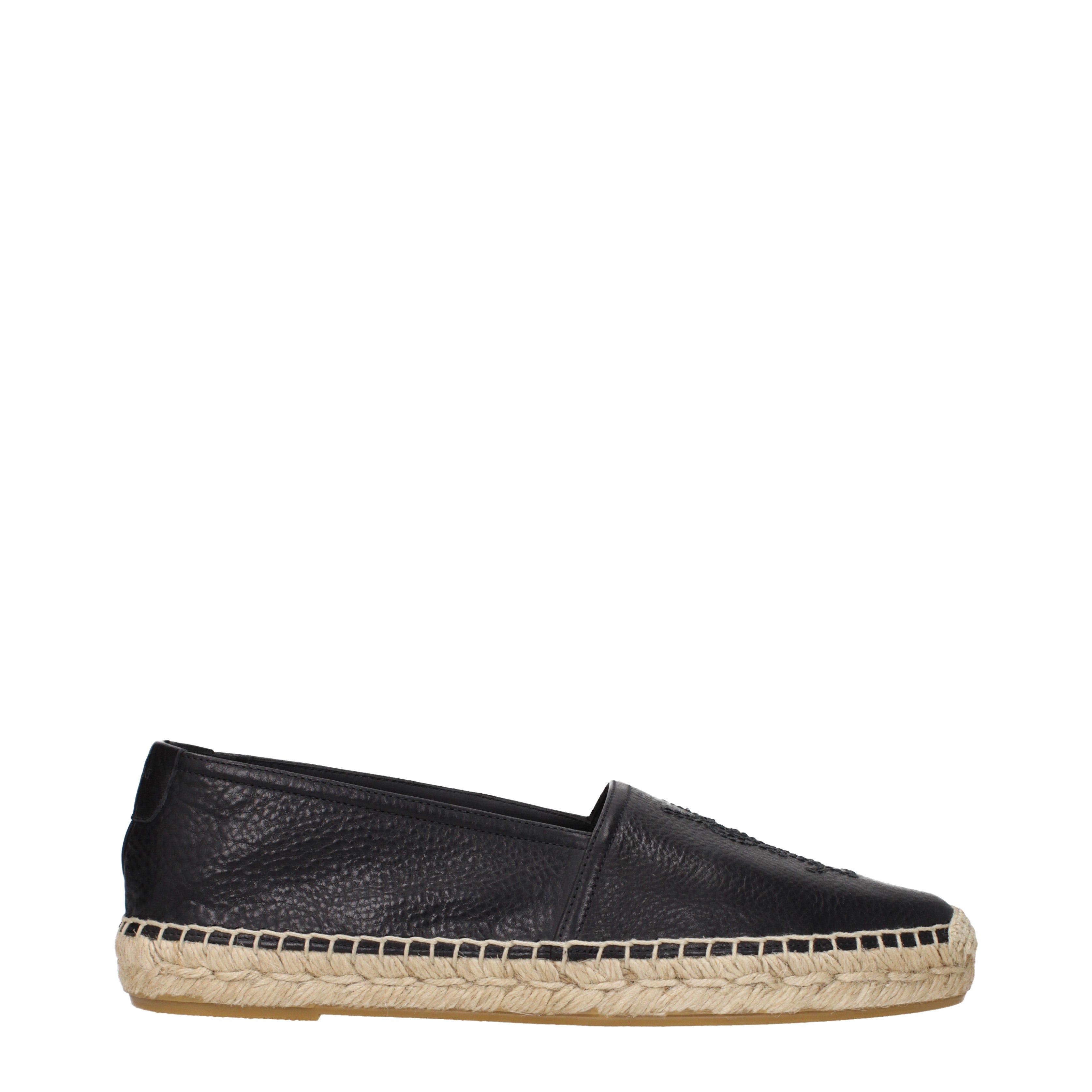Saint Laurent Espadrilles Men Leather Black