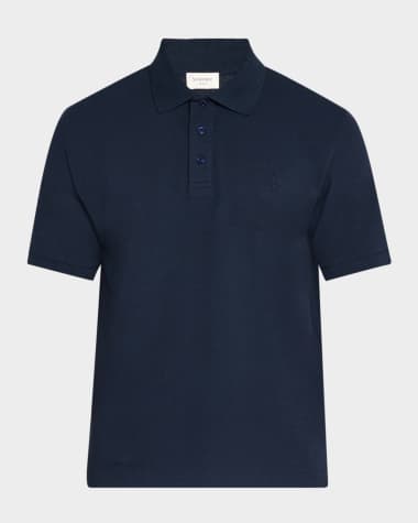 Saint Laurent Men's Pique Polo Shirt Indigo dk.