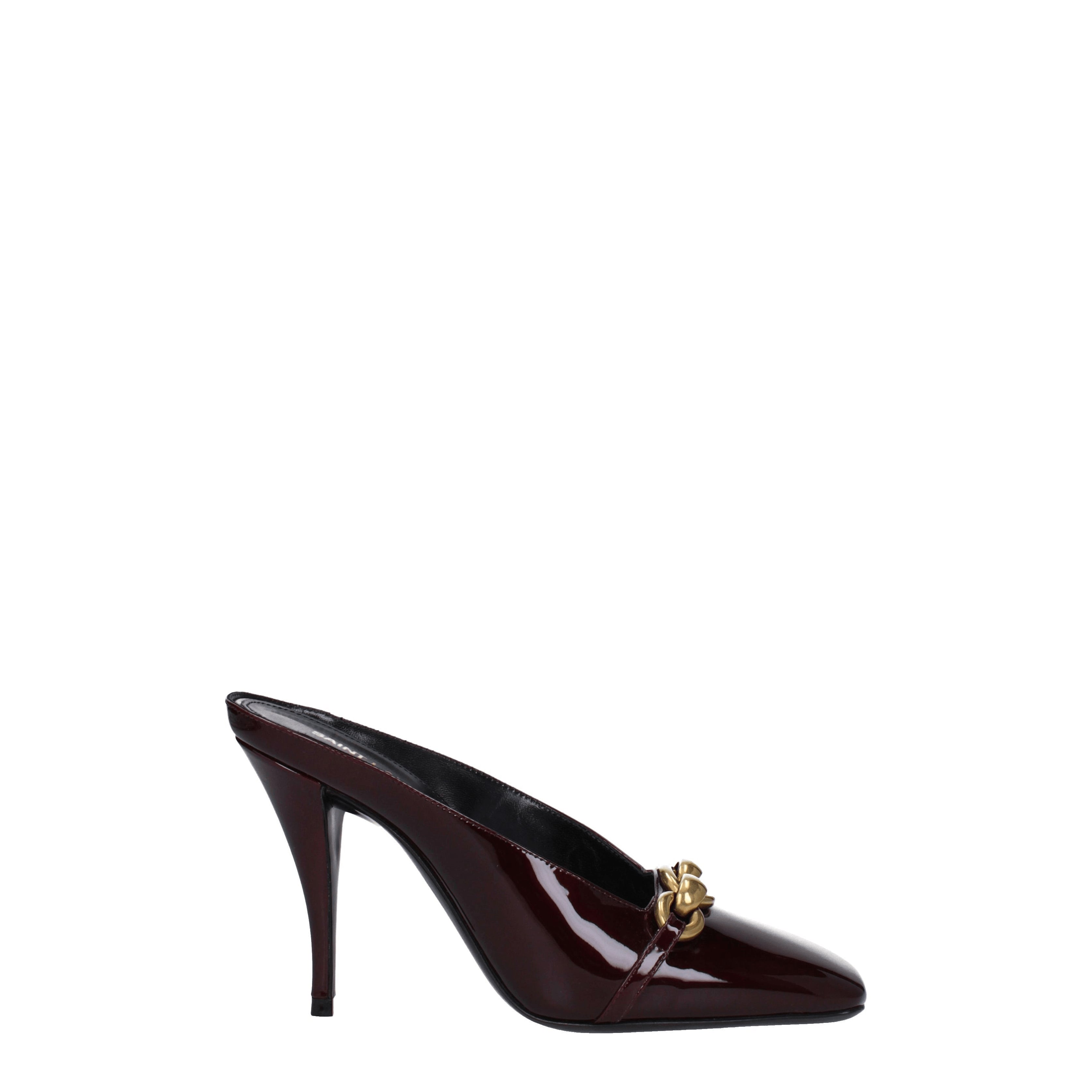 Saint Laurent Sandals Women Patent Leather Red/Bordeaux