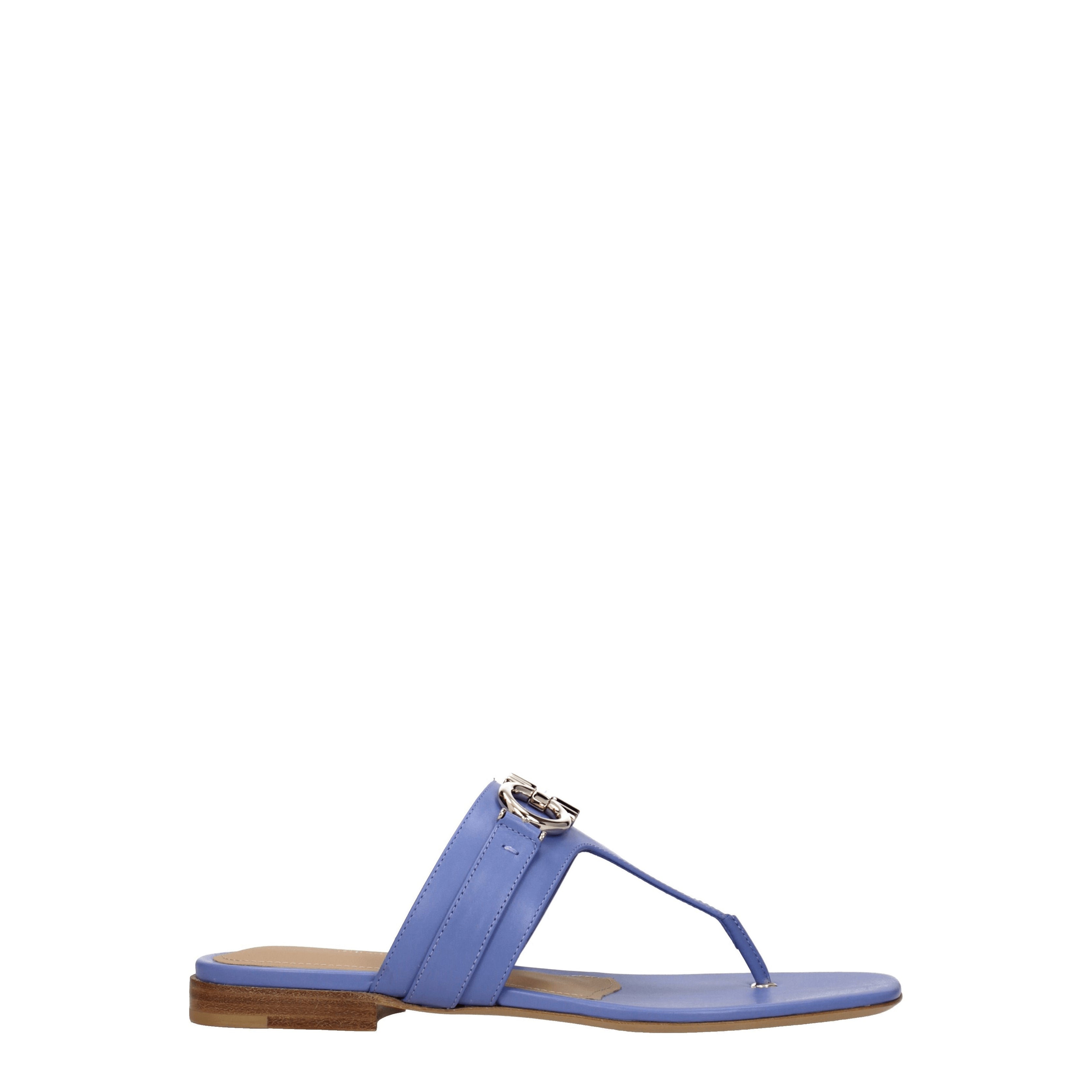 Salvatore Ferragamo Flip Flops Women Leather Violet/Lilac