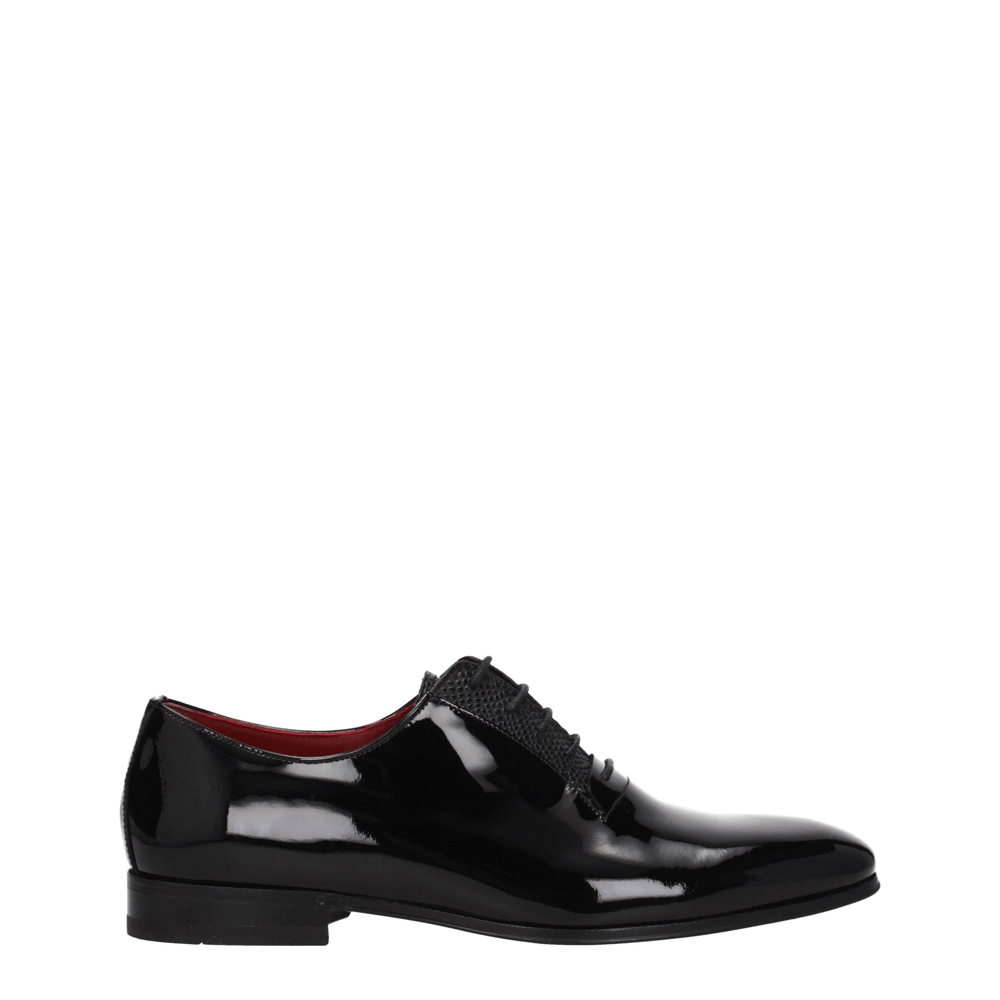 Salvatore Ferragamo Lace up and Monkstrap Men Patent Leather Black