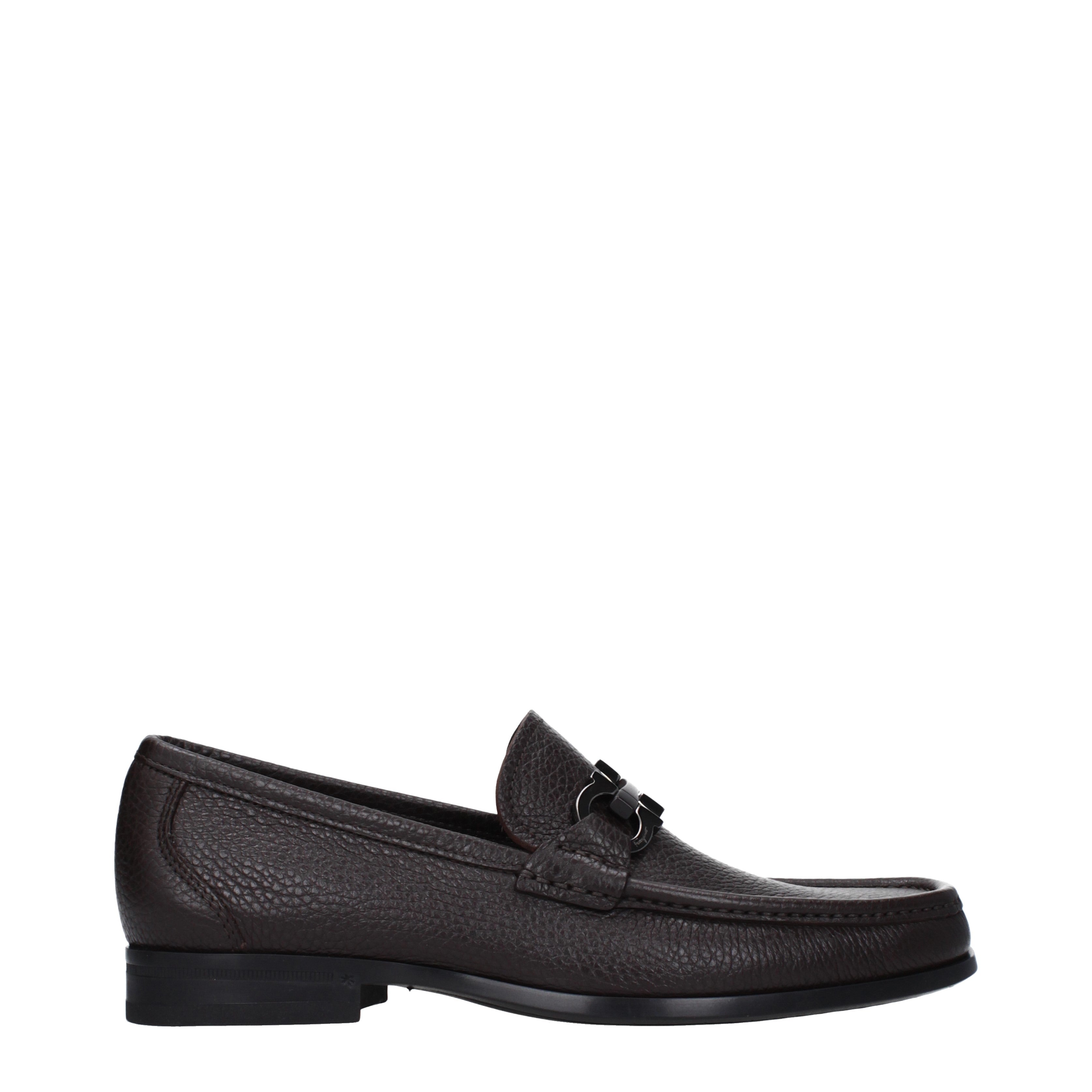 Salvatore Ferragamo Loafers Men Leather Gray/Hickory