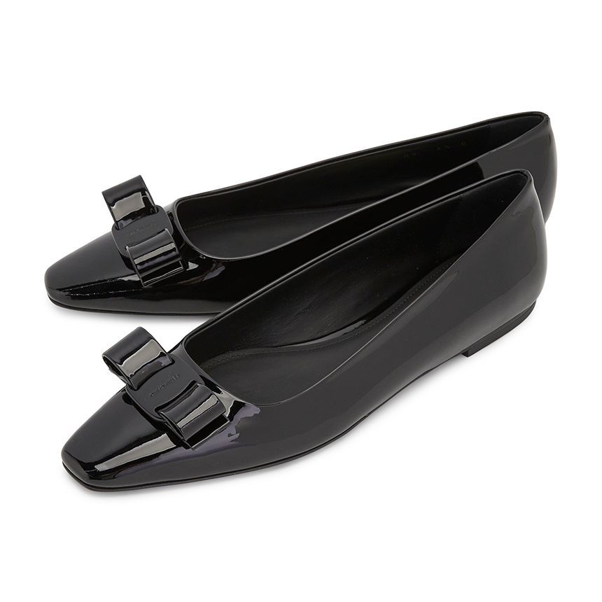Salvatore Ferragamo Women's Flat Shoes with Bow ANZ NERO 0763716 (Wide C) 048