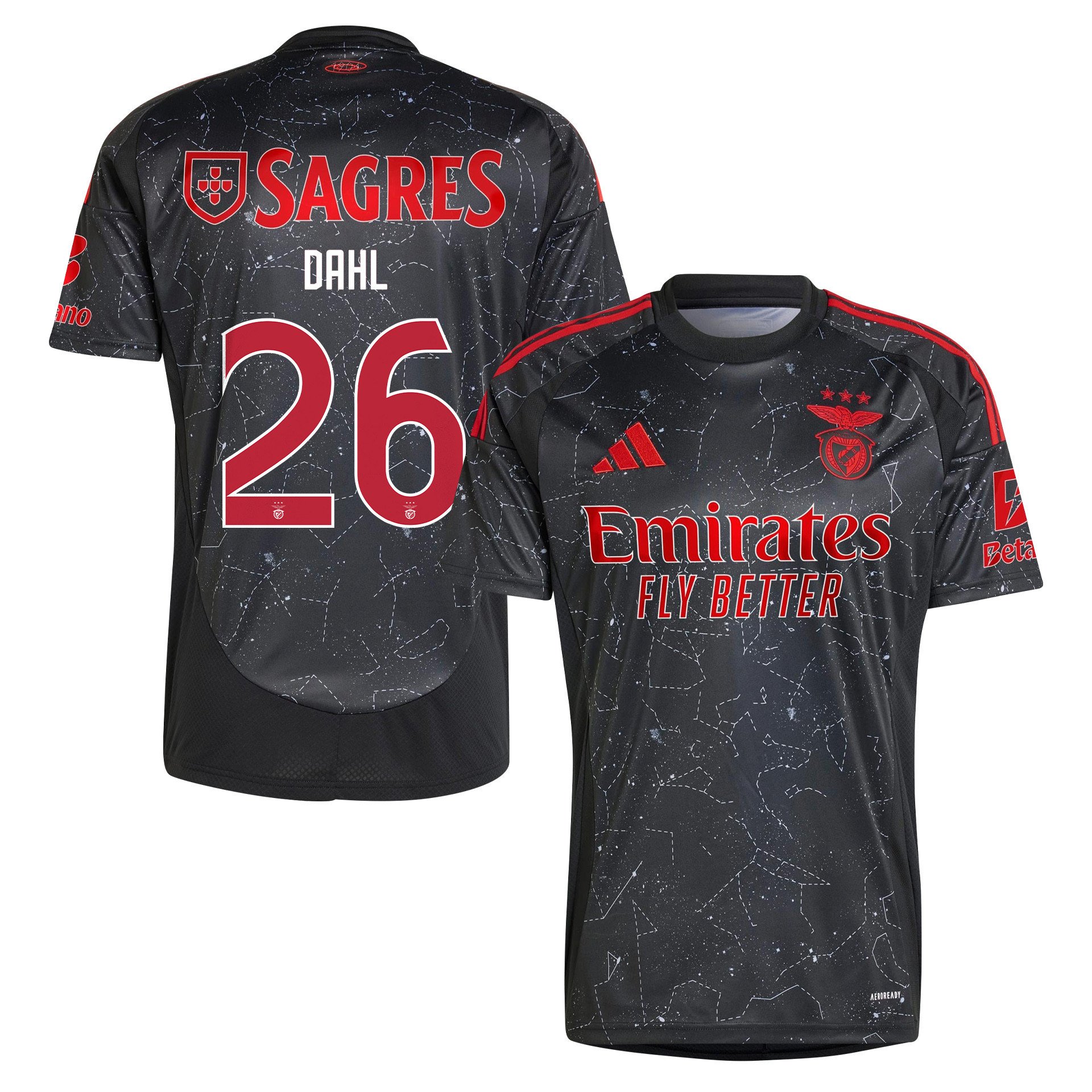 Samuel Dahl 26 S.L. Benfica 2024/25 Away Men Jersey - Black