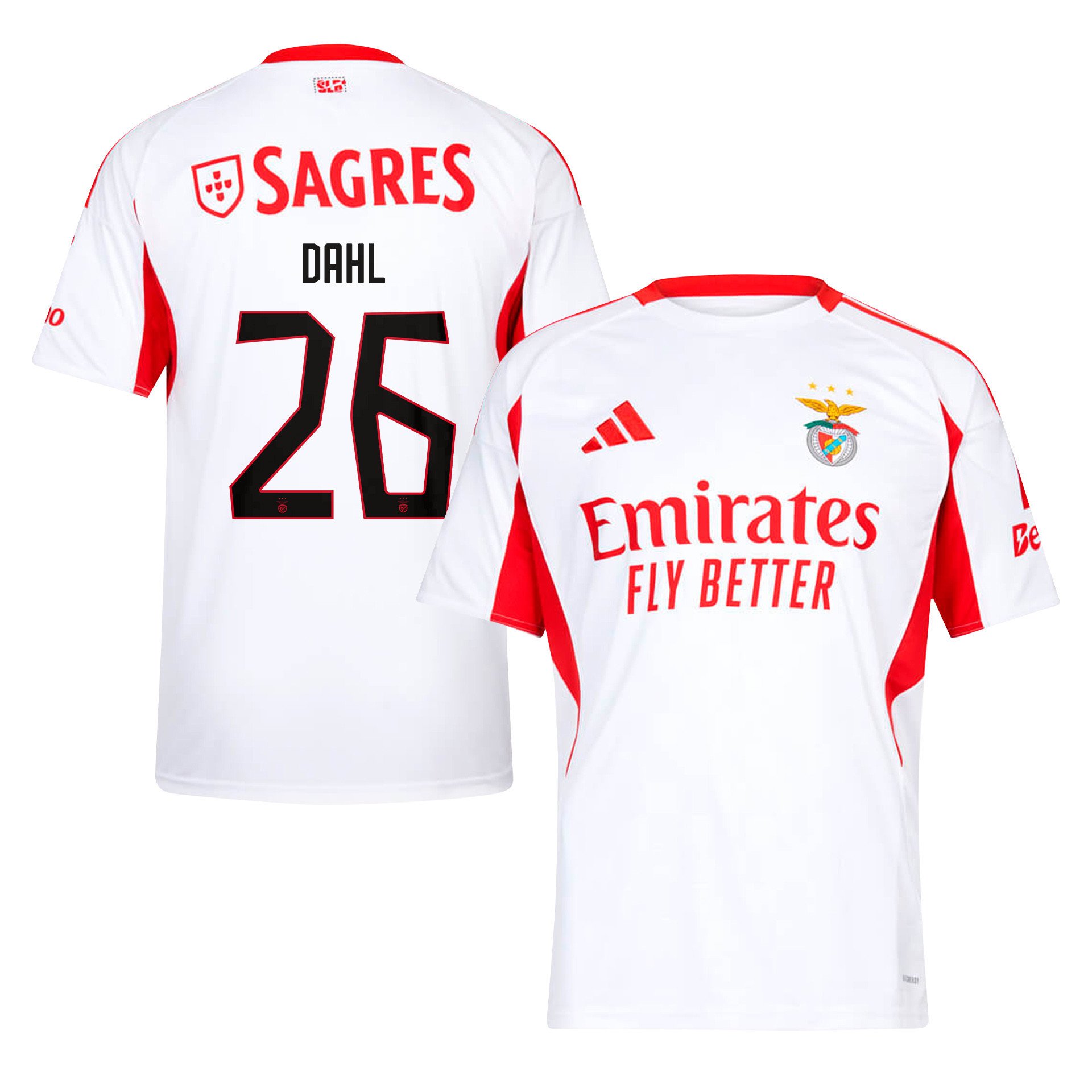 Samuel Dahl 26 SL Benfica 2025/26 Away Men Jersey - White