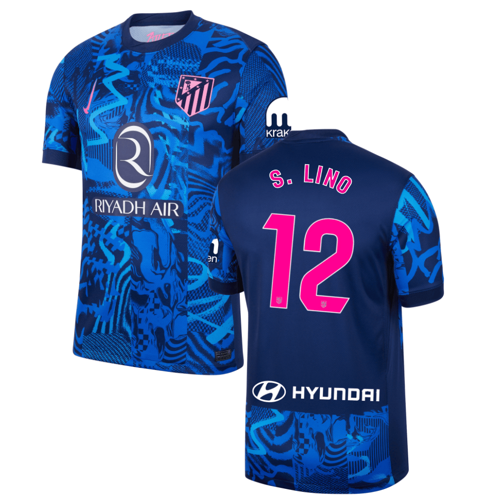 Samuel Lino 12 Atletico de Madrid 2024-25 Third Match Jersey - Blue