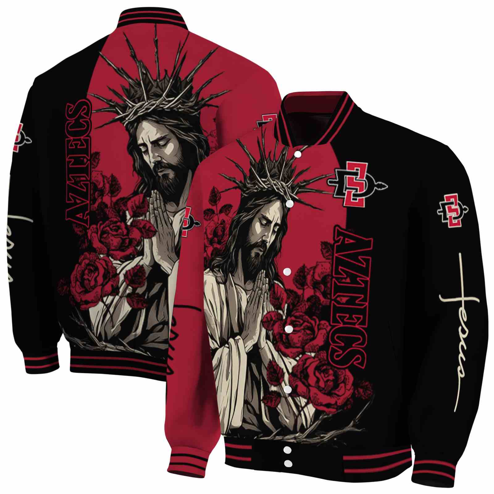 San Diego State Aztecs NCAA Hands In Prayer Red Black Jacket Custom Gift For Sport Team Fans 