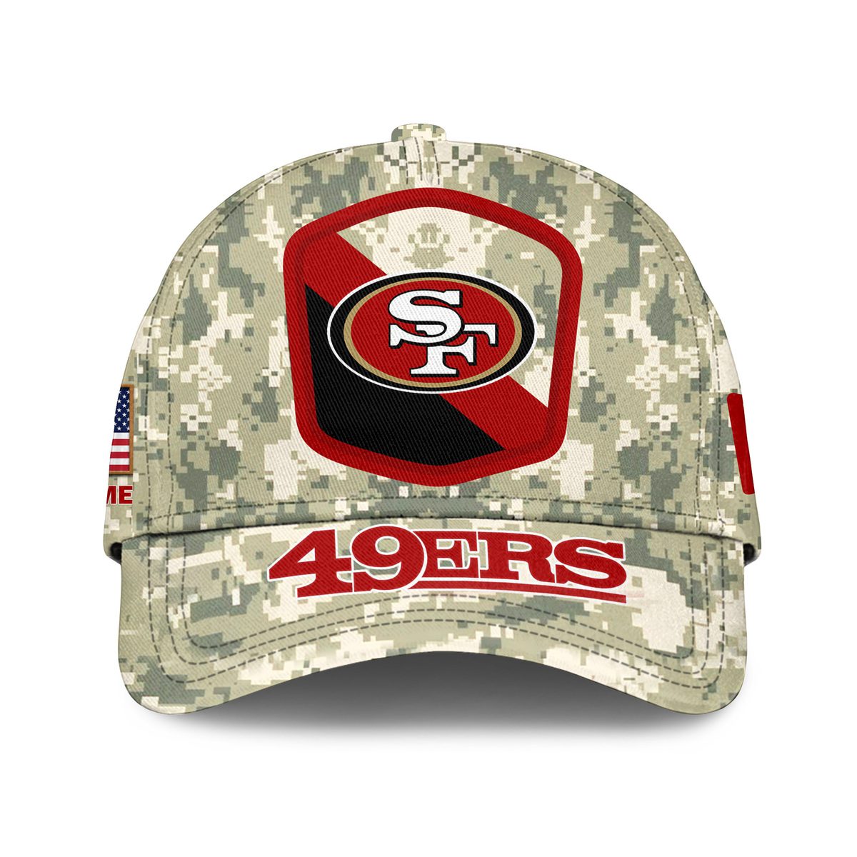 San Francisco 49Ers Camo Salute To Service Personalized Classic Baseball Cap