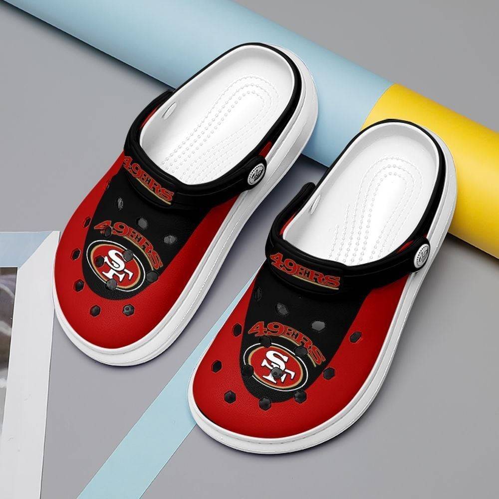 San Francisco 49Ers Crocs Clog Comfortable Water Shoes Refined Water Resistant Style
