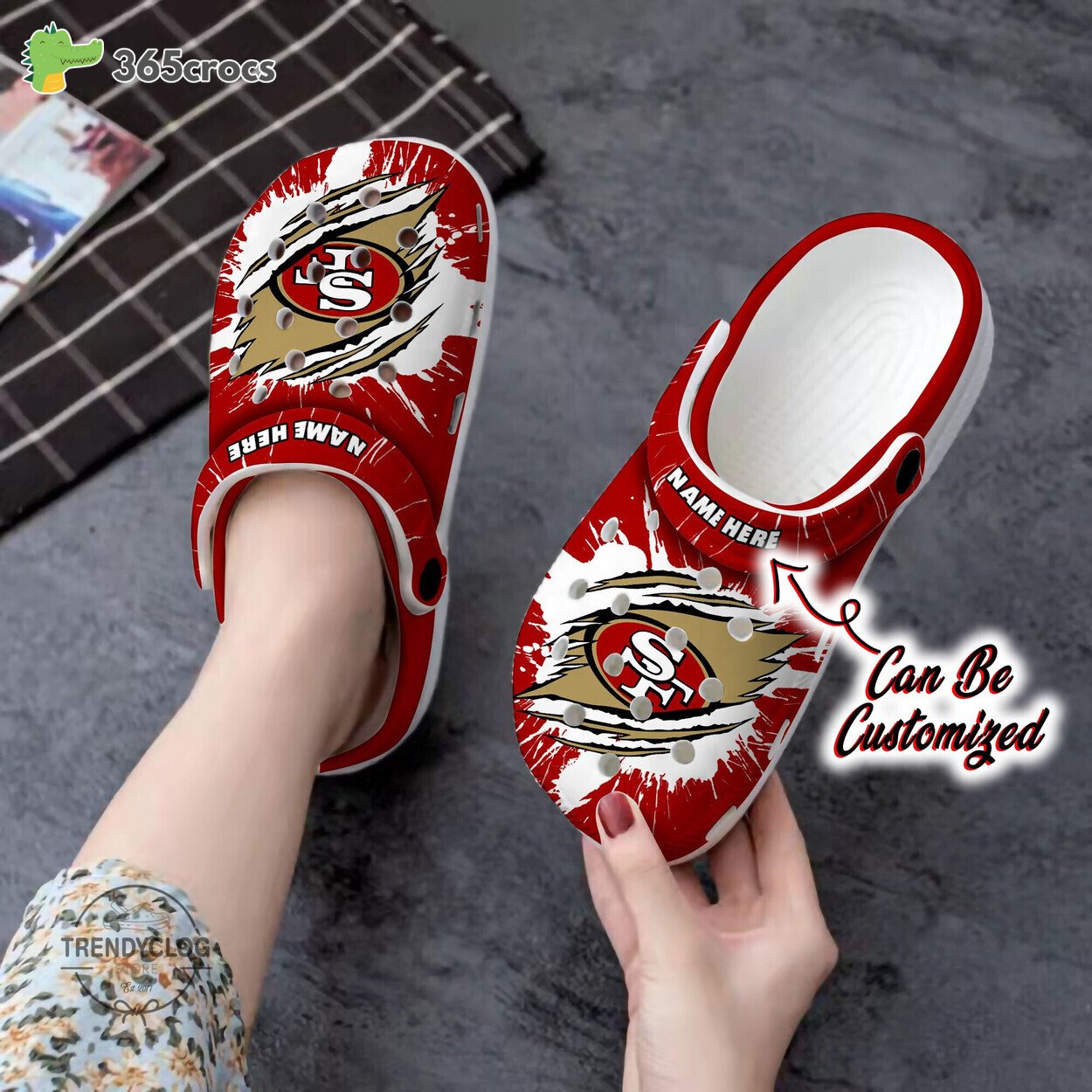 San Francisco 49Ers Football Claw Clogs Custom Name Edition For The Ultimate Fans