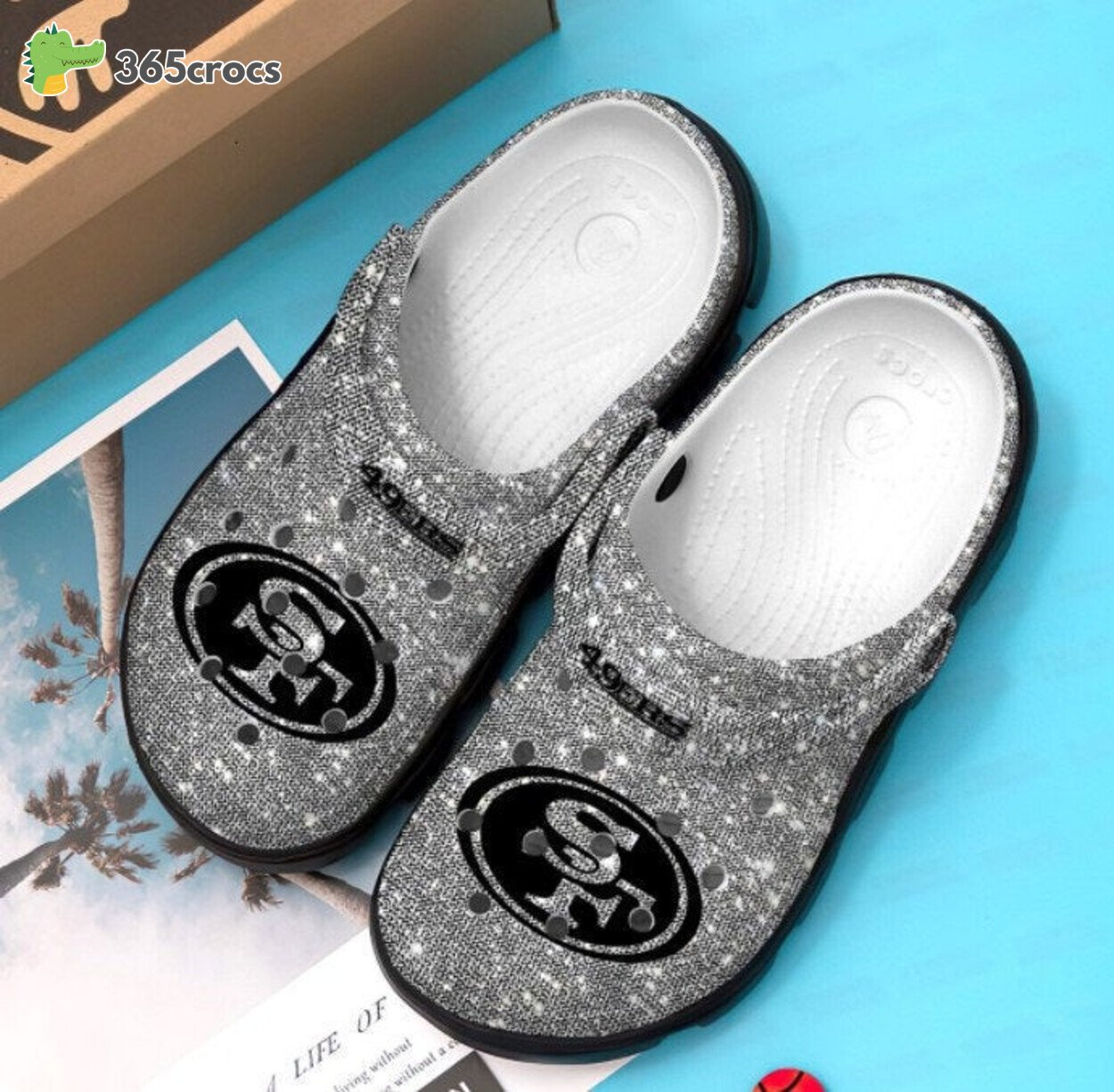 San Francisco 49Ers Football Fandom Shines Brightly In These Glitter Clog Shoes