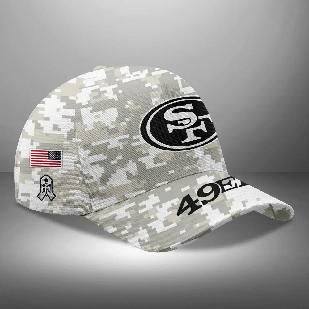 San Francisco 49Ers Nfl Arctic Camo 2024 Salute To Service Custom Name And Year Classic Cap Wcc1027