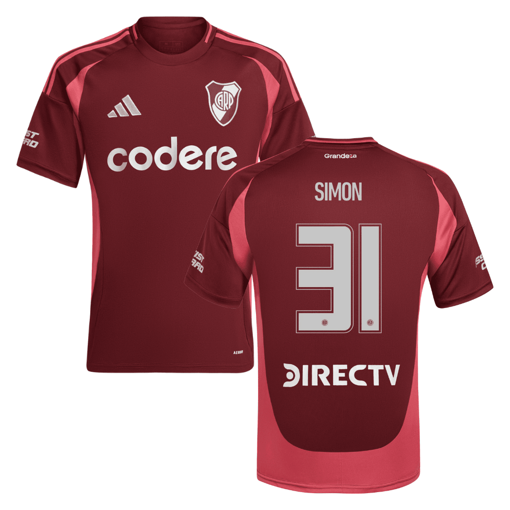 Santiago SimÃ³n 31 River Plate 2024-25 Away Match Jersey - Crimson