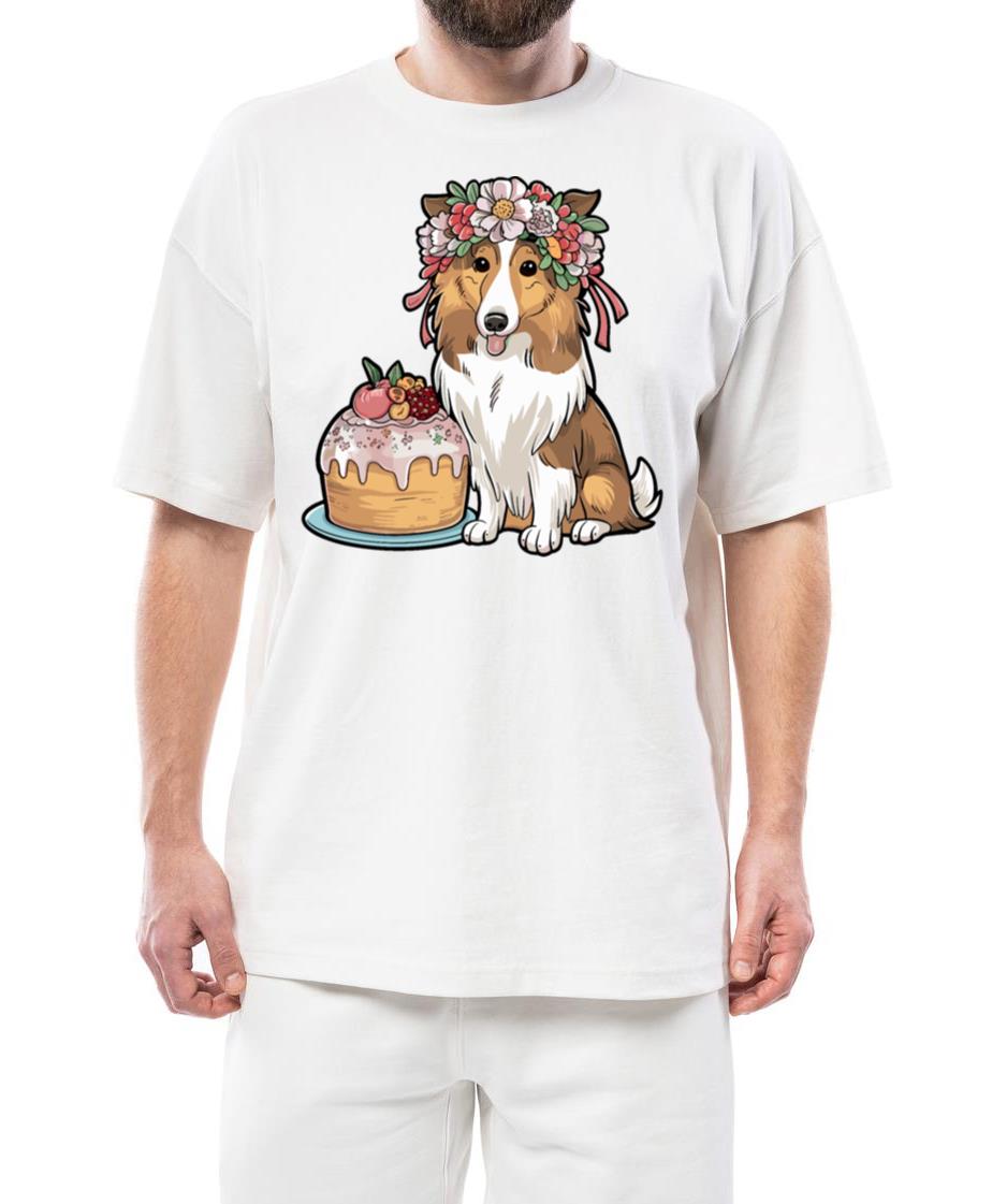 Scandinavian Boho Collie dog - Unisex Standard T-Shirt