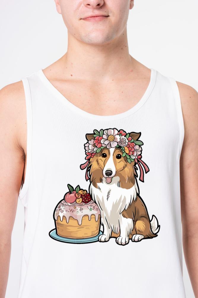 Scandinavian Boho Collie dog - Unisex Tank Top