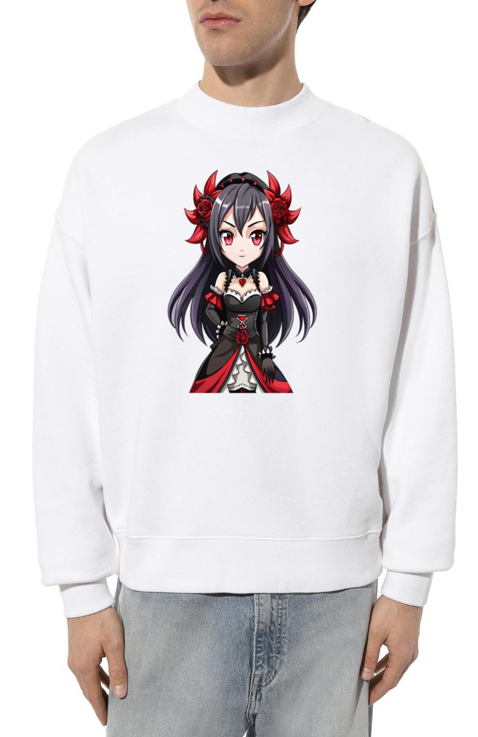 Scarlet Rose Gothic Anime Girl - Unisex Sweatshirt