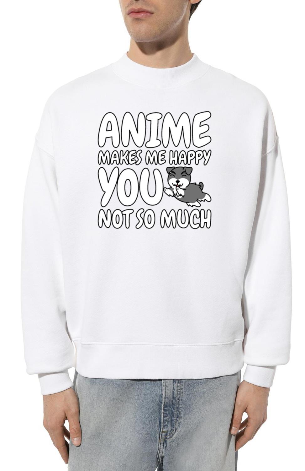 Schnauzer Anime Makes Me Happy - Unisex Sweatshirt